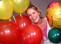 Student with balloon creation